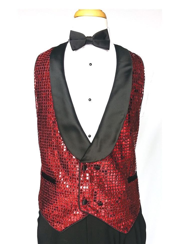 Double-Breasted Sequin Vest