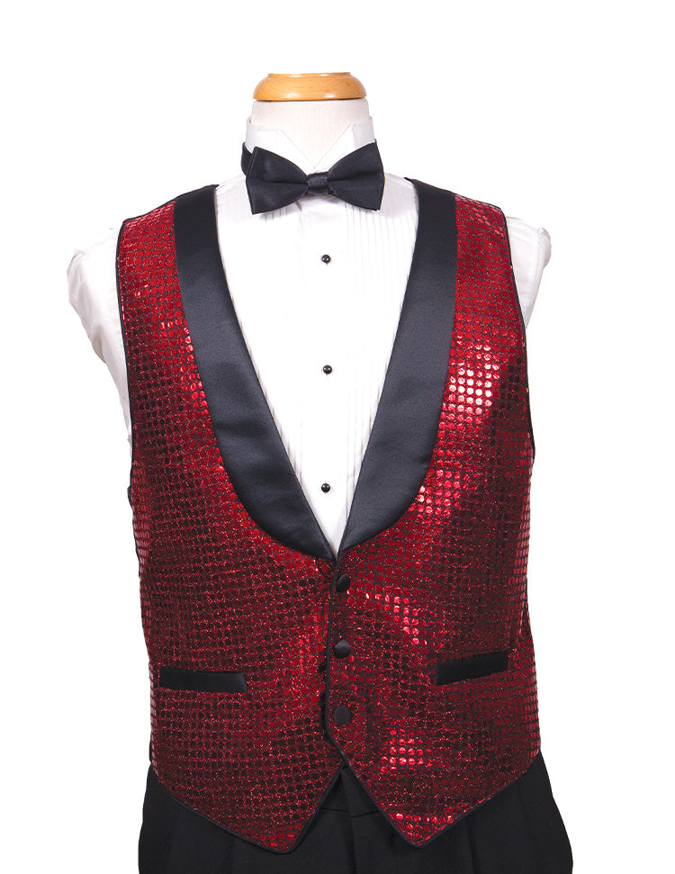 Single-Breasted Sequin Vest